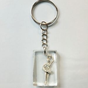 Silver Ballerina Resin Handmade Keychain